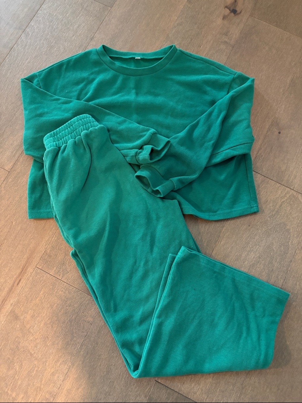 Green Cozy Casual Fleece Set - Unbranded